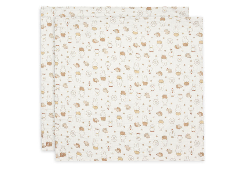 Jollein Mullwindeln Hydrophil 115x115cm - Miffy Family Farm - 2 Stück 535-852-68156 Tuch Jollein – Studio Produktbild Frontansicht