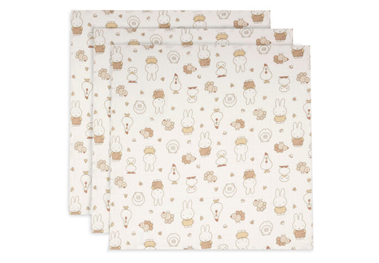 Jollein Mullwindeln Hydrophil 70x70cm - Miffy Family Farm - 3 Stück 535-851-68156 Tuch Jollein – Studio Produktbild Frontansicht