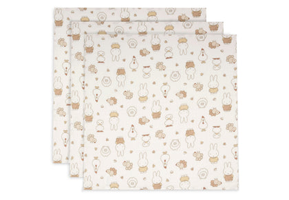 Jollein Mullwindeln Hydrophil 70x70cm - Miffy Family Farm - 3 Stück 535-851-68156