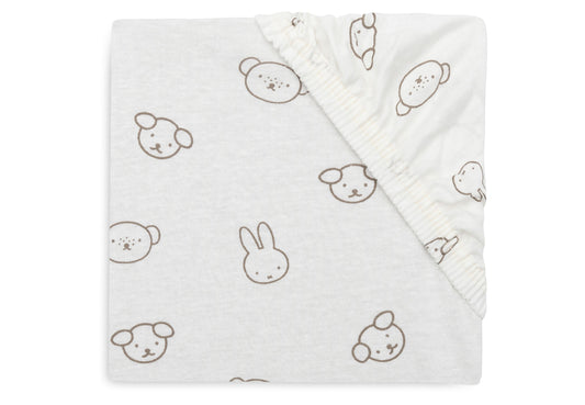 Jollein Spannbettlaken - Jersey - Miffy and Friends 511-501-68047 Spannbettlaken Jollein – Studio Produktbild Frontansicht