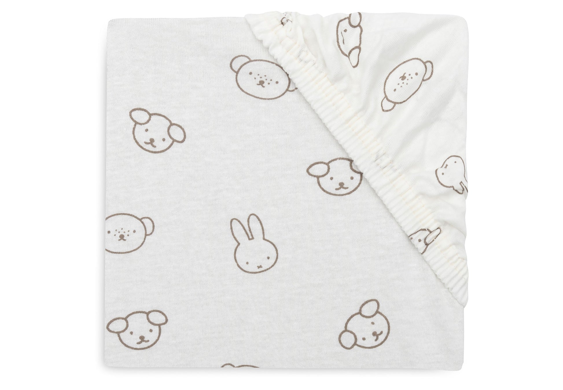 Jollein Spannbettlaken - Jersey - Miffy and Friends 511-501-68047 Spannbettlaken Jollein – Studio Produktbild Frontansicht