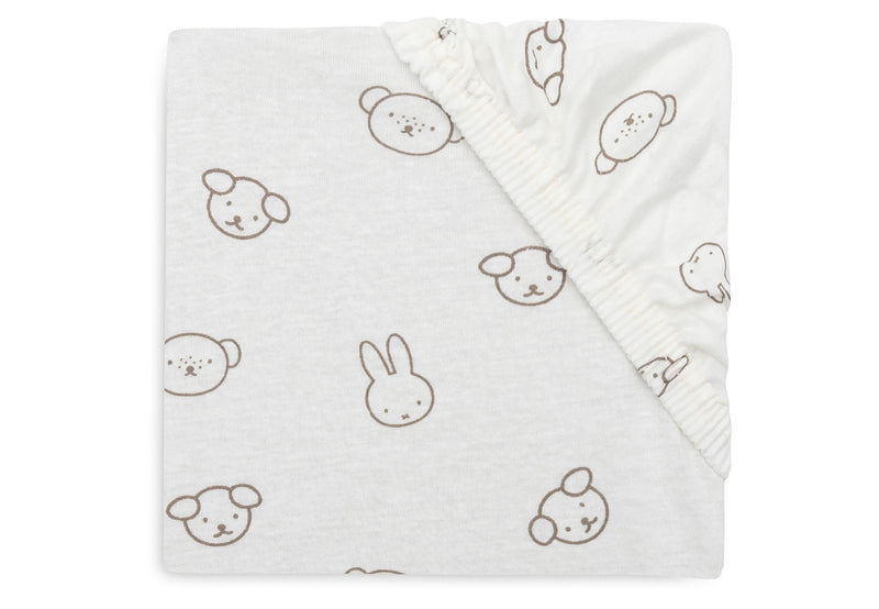 Jollein Spannbettlaken - Jersey - Miffy and Friends 511-501-68047 Spannbettlaken Jollein – Studio Produktbild Frontansicht