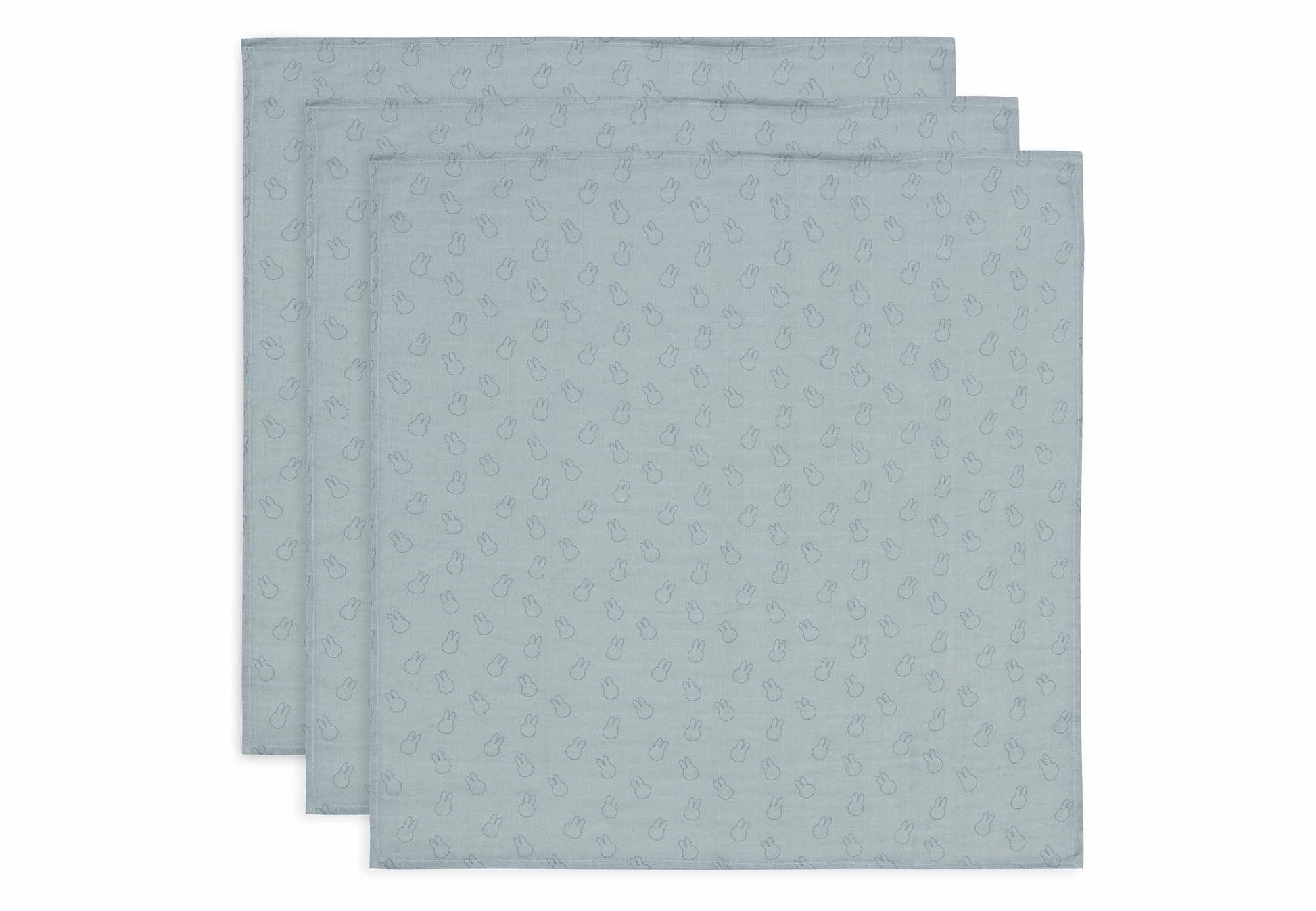 Jollein Spucktuch Hydrophil 70x70cm Miffy Silhouettes - 3 Stück 535-851-68067 Tuch Jollein – Detailaufnahme Material und Verarbeitung