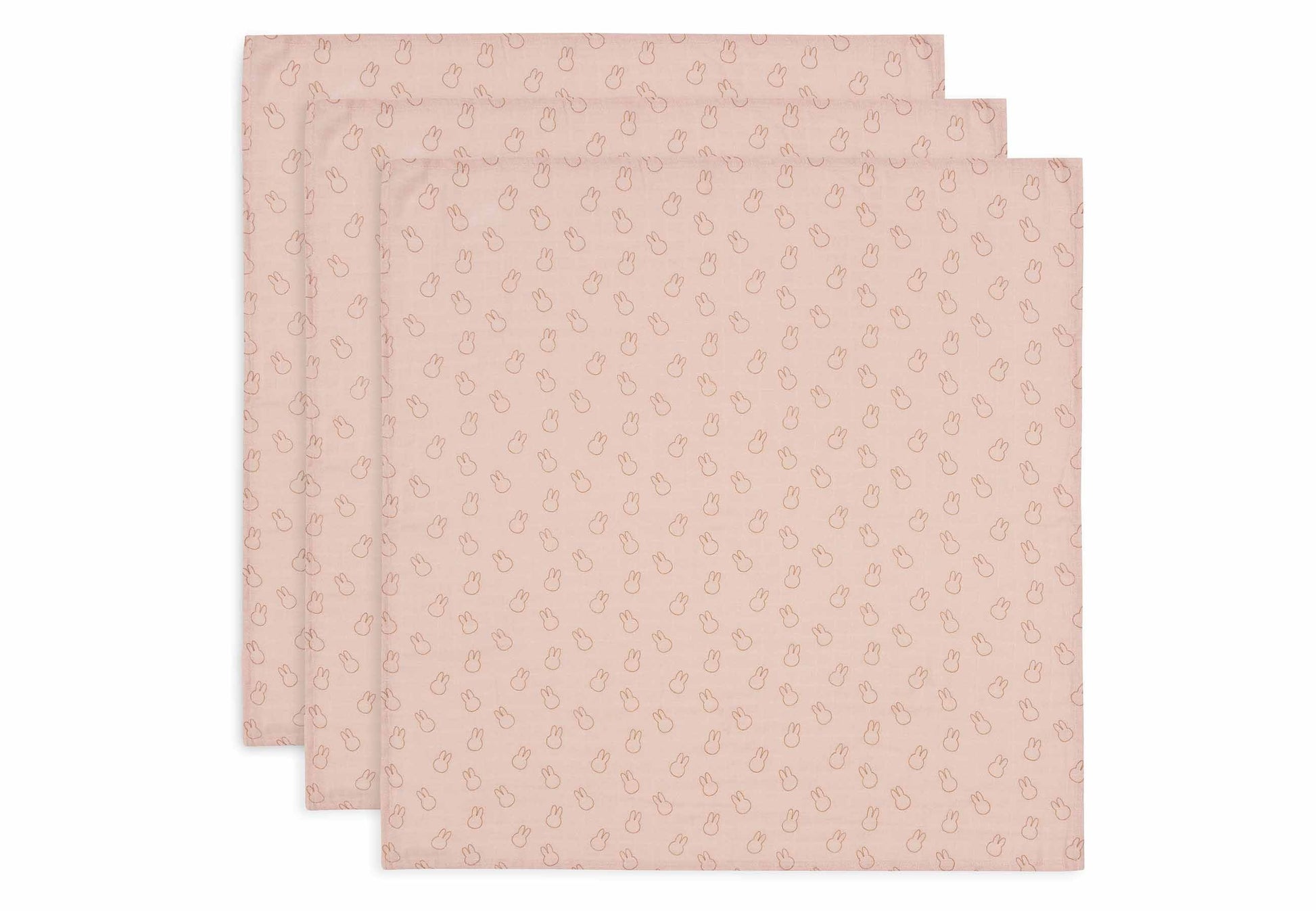 Jollein Spucktuch Hydrophil 70x70cm Miffy Silhouettes - 3 Stück 535-851-68067 Tuch Jollein – Studio Produktbild Frontansicht