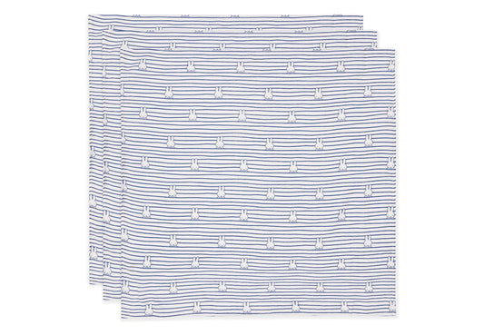 Jollein Spucktuch Hydrophil 70x70cm Miffy Stripe - 3 Stück 535-851-68008 Tuch Jollein – Studio Produktbild Frontansicht