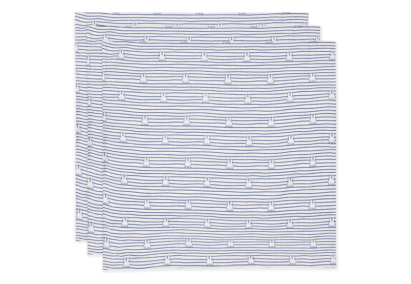 Jollein Spucktuch Hydrophil 70x70cm Miffy Stripe - 3 Stück 535-851-68008 Tuch Jollein – Studio Produktbild Frontansicht