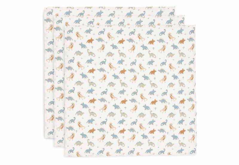 Jollein Spucktuch Hydrophil 70x70cm - Roarsome - 3 Stück 535-851-67100 Tuch Jollein – Studio Produktbild Frontansicht