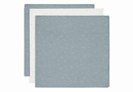 Jollein Spucktuch Hydrophil 70x70cm Twinkling - 3 Stück 535-851-67101 Tuch Jollein – Detailaufnahme Material und Verarbeitung