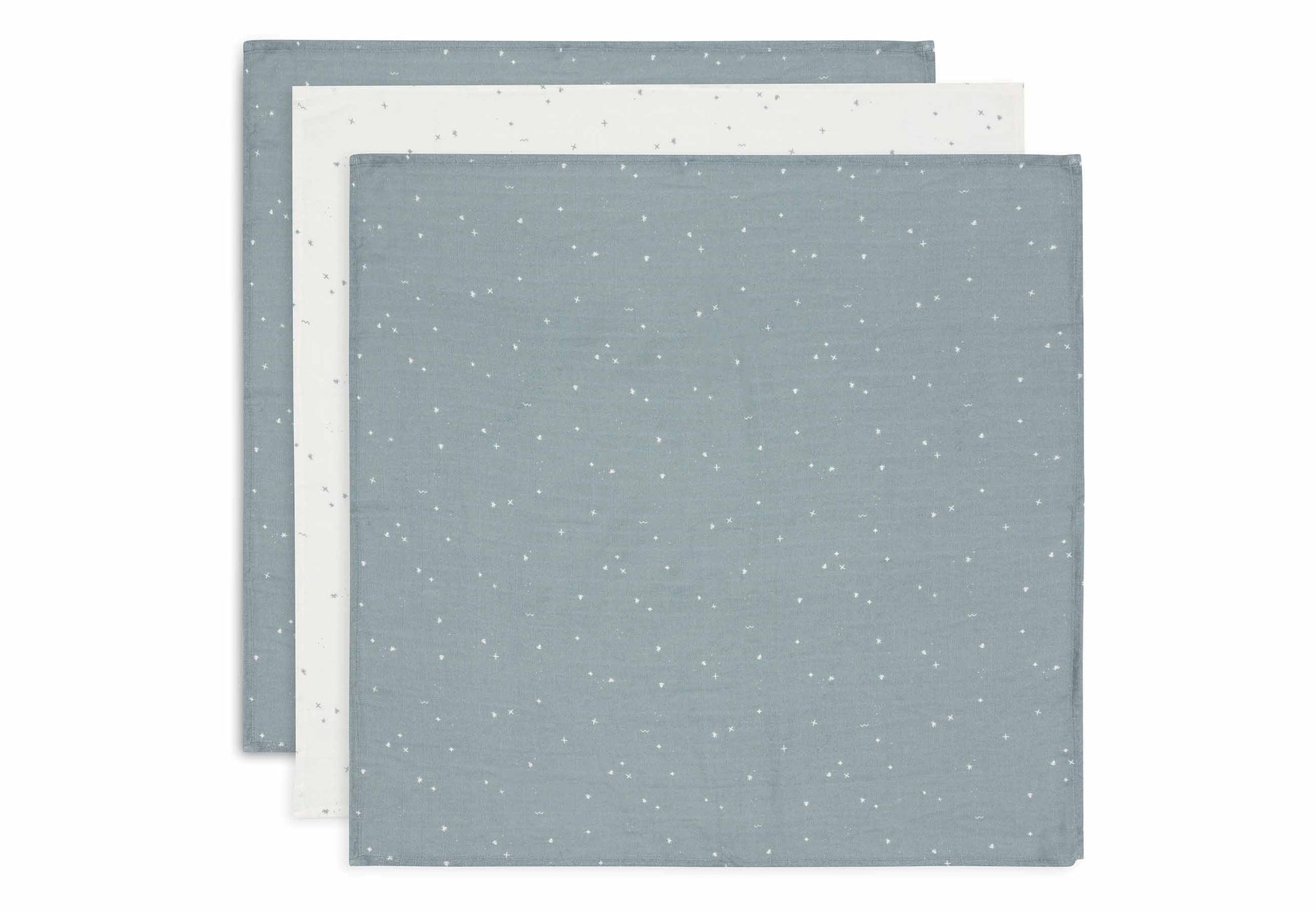 Jollein Spucktuch Hydrophil 70x70cm Twinkling - 3 Stück 535-851-67101 Tuch Jollein – Detailaufnahme Material und Verarbeitung