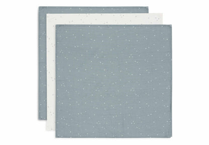 Jollein Spucktuch Hydrophil 70x70cm Twinkling - 3 Stück 535-851-67101 Tuch Jollein – Detailaufnahme Material und Verarbeitung
