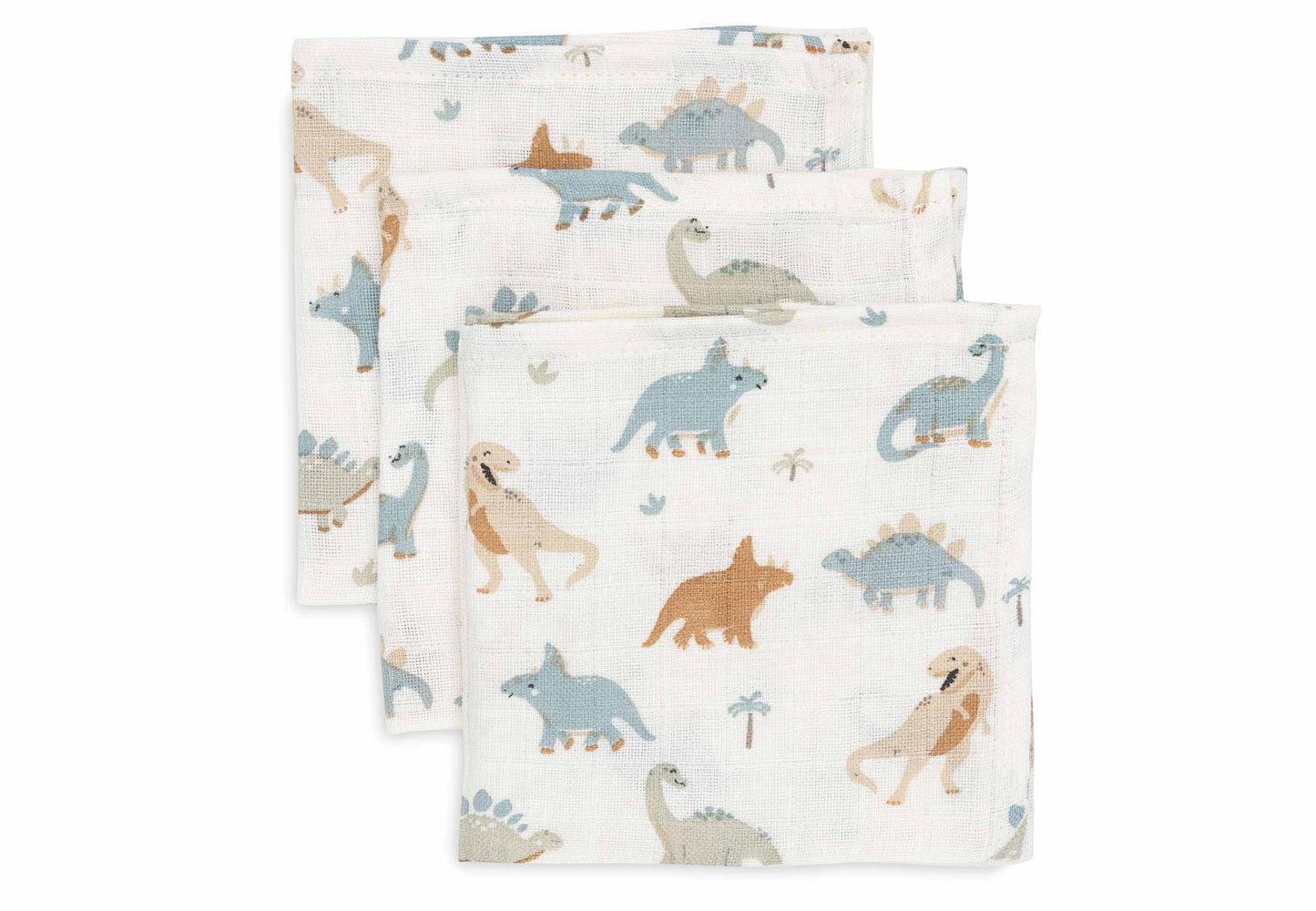 Jollein Spucktücher Hydrophil 31x31cm - Roarsome - 3 Stück 537-848-67100 Spucktuch Jollein – Studio Produktbild Frontansicht