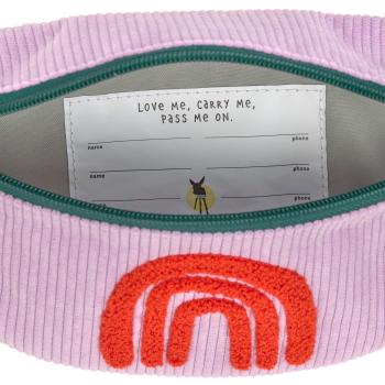 laessig Kinder Bauchtasche Regenbogen Lila Cord mit Verpackung