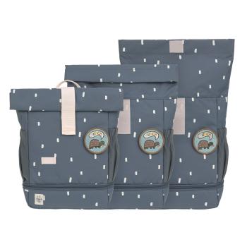 laessig Kindergartenrucksack Rolltop Happy Prints dunkelblau Detailansicht