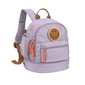 Lässig lila Kindergartenrucksack Mini - Little Gang Smiley