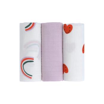 laessig Mulltücher 3er Set 60 x 60 cm lila
