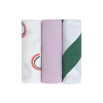 laessig lila Mulltücher 3er Set 85 x 85