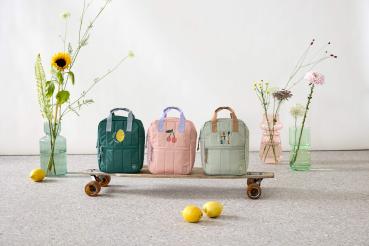 laessig rosa Kindergartenrucksack Kirsche Square mit Verpackung