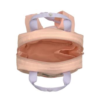 laessig rosa Kindergartenrucksack Kirsche Square Material Nahaufnahme