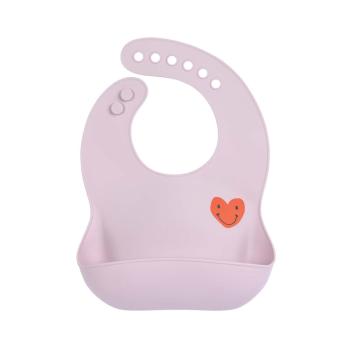 laessig rosa Silikon Lätzchen Happy Rascals Herz