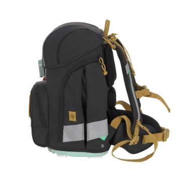 laessig Schulranzen Set 7 teilig Boxy Unique Black schwarz von der Seite