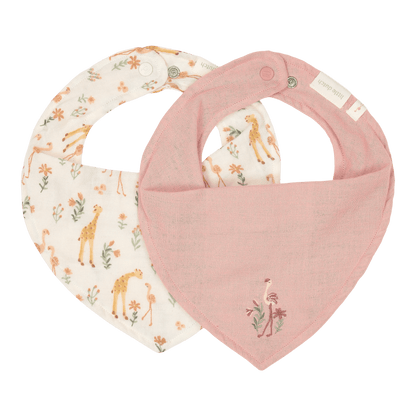 Little Dutch Bandana-Lätzchen 2er Set Rosa Blooming Safari