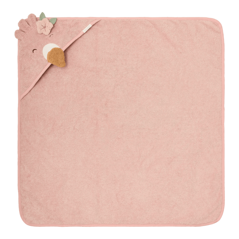 Little Dutch Badetuch mit Kapuze Flamingo Rosa 75x75 cm