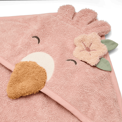Little Dutch Badetuch mit Kapuze Flamingo Rosa 75x75 cm