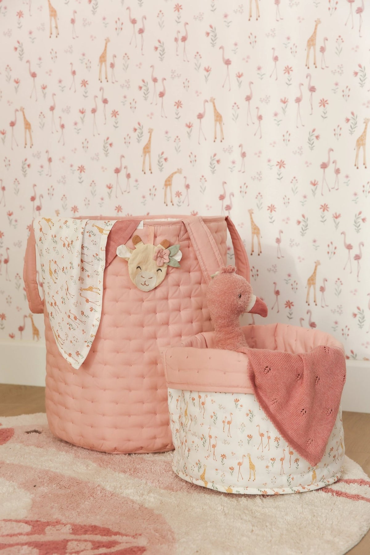 Little Dutch Pucktuch-Set 70x70 cm Rosa Blooming Safari