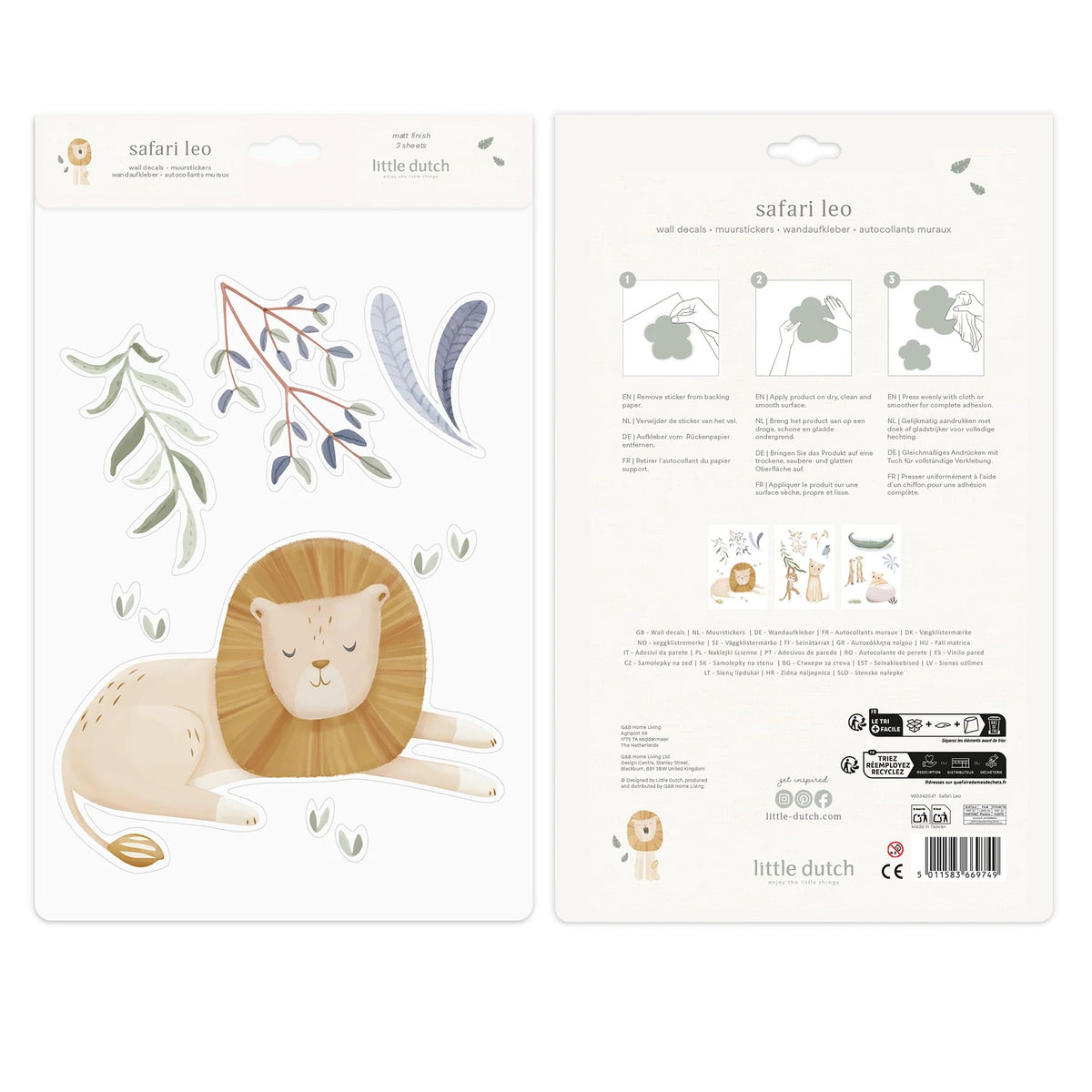 Little Dutch Wandsticker Set Safari Leo A3
