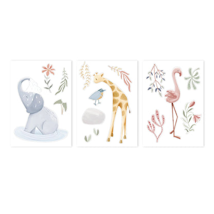 Little Dutch Wandsticker-Set Blooming Safari A3