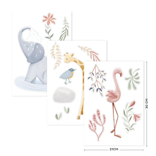 Little Dutch Wandsticker-Set Blooming Safari A3