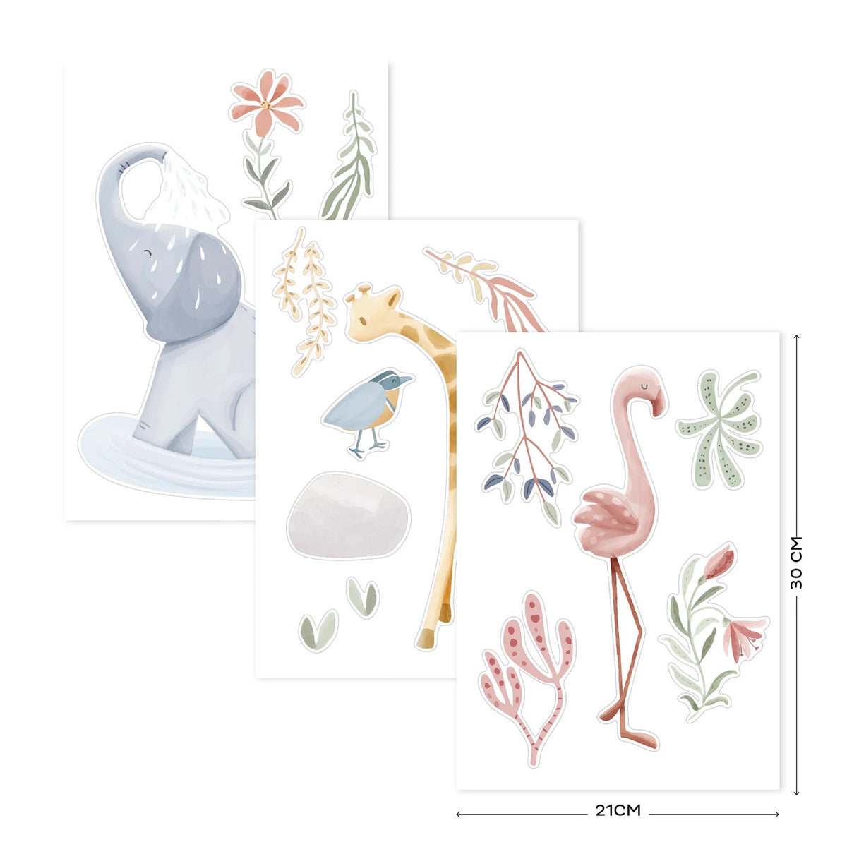 Little Dutch Wandsticker-Set Blooming Safari A3