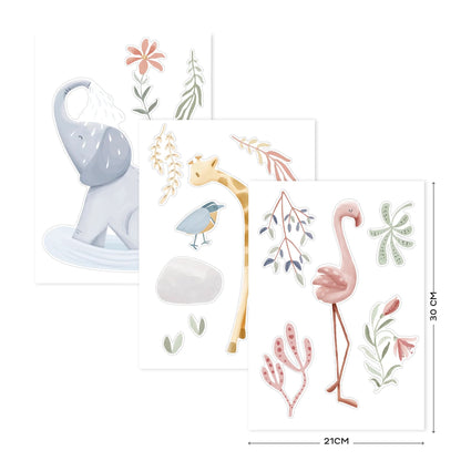 Little Dutch Wandsticker-Set Blooming Safari A3