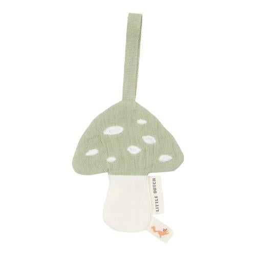 Little Dutch Schnullertuch Pilz grün – Forest Friends Bio-Musselin