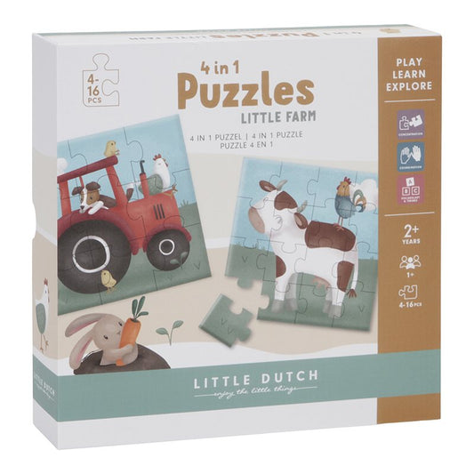 Little Dutch 4 in 1 Puzzle-Set Little Farm LD7153