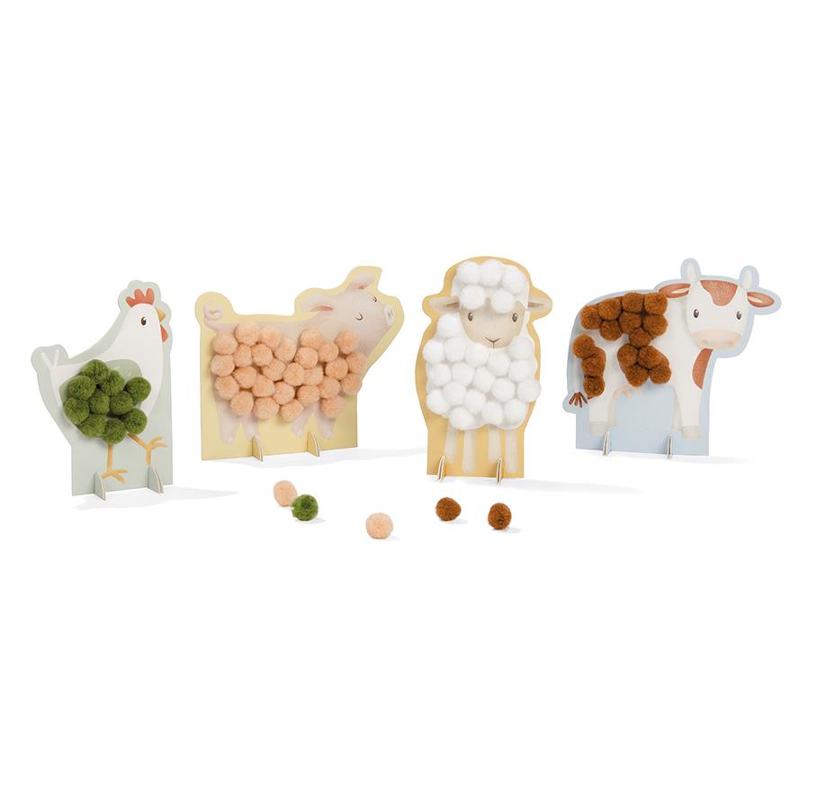 Little Dutch Pompon-Bastelset Little Farm mit PomPom Karten