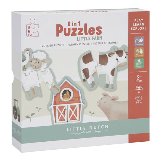 Little Dutch 6 in 1 Puzzle-Set Little Farm LD7148