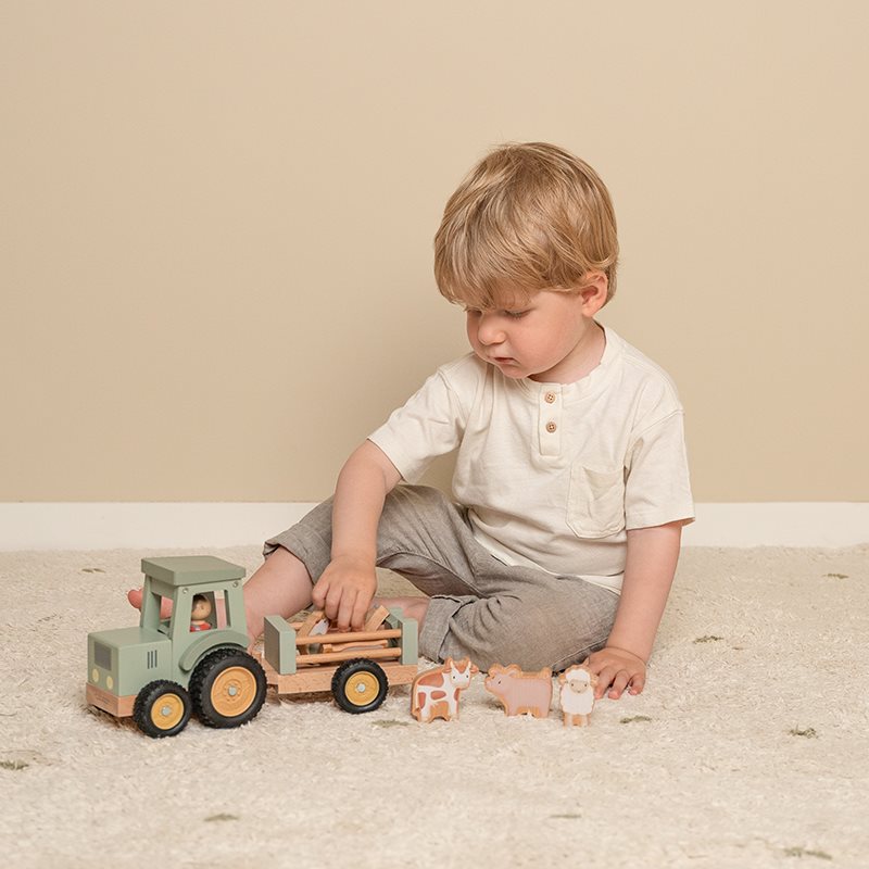 Little Dutch Traktor mit Anhänger Little Farm LD7149