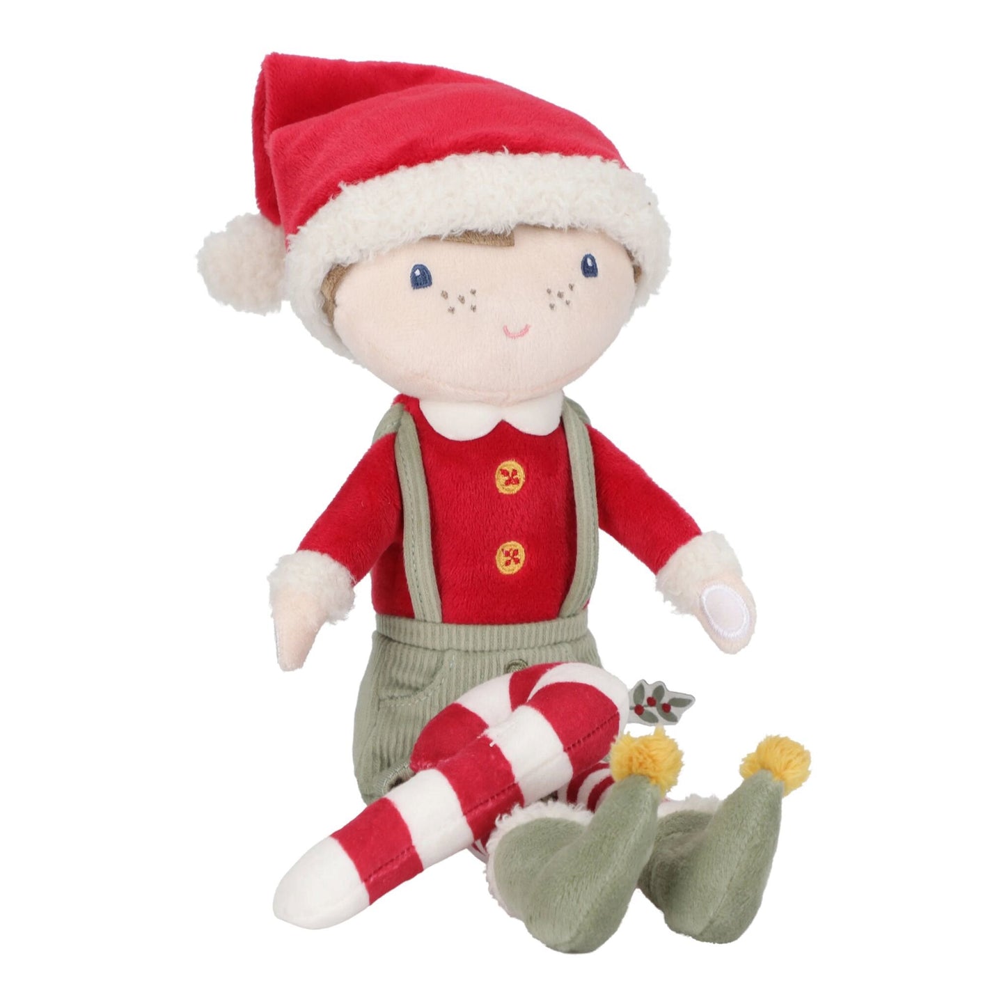Little Dutch Weihnachtspuppe Jim - Rot - Weihnachten mit Zuckerstange