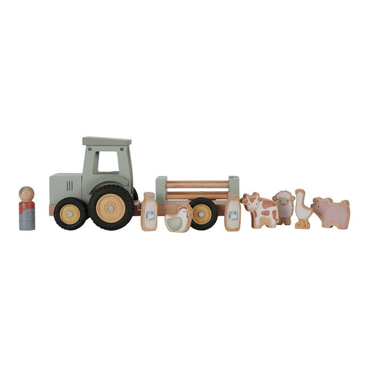 Little Dutch Traktor mit Anhänger Little Farm LD7149