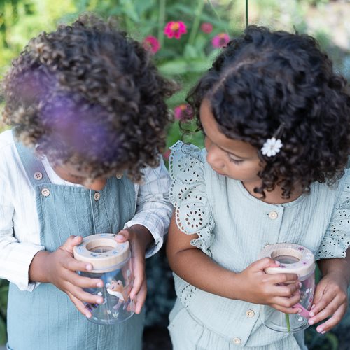 Little Dutch Insektenglas mit Lupe rosa- Fairy Garden Lupenglas