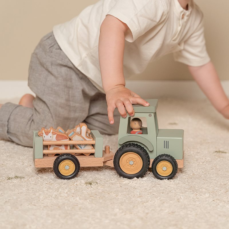 Little Dutch Traktor mit Anhänger Little Farm LD7149