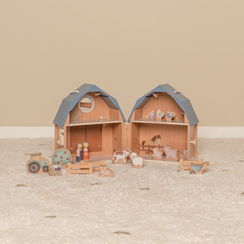 Little Dutch tragbares Puppenhaus Holz Bauernhaus Little Farm LD7152