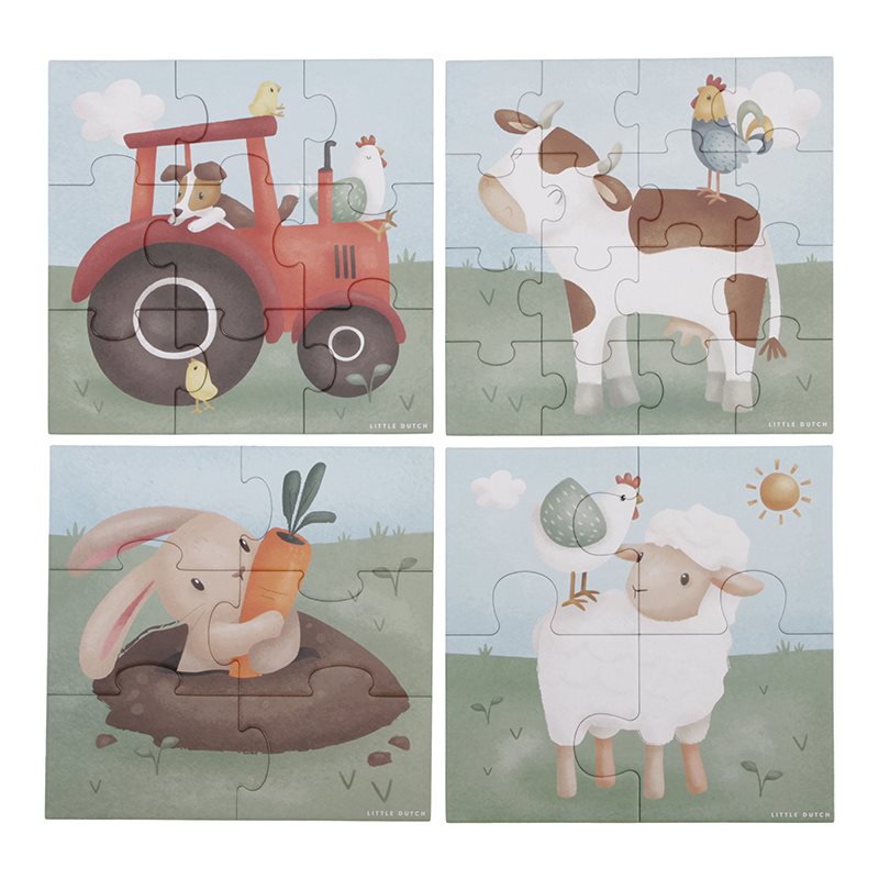 Little Dutch 4 in 1 Puzzle-Set Little Farm LD7153