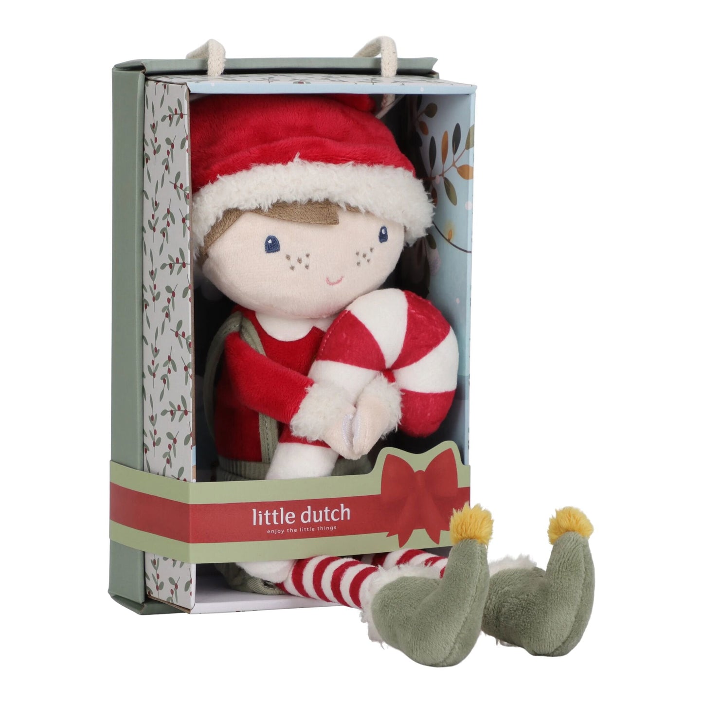 Little Dutch Weihnachtspuppe Jim - Rot - Weihnachten mit Zuckerstange