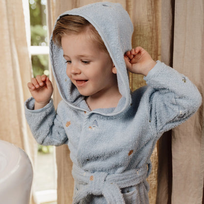 Little Dutch Bademantel - blau - Forest Friends