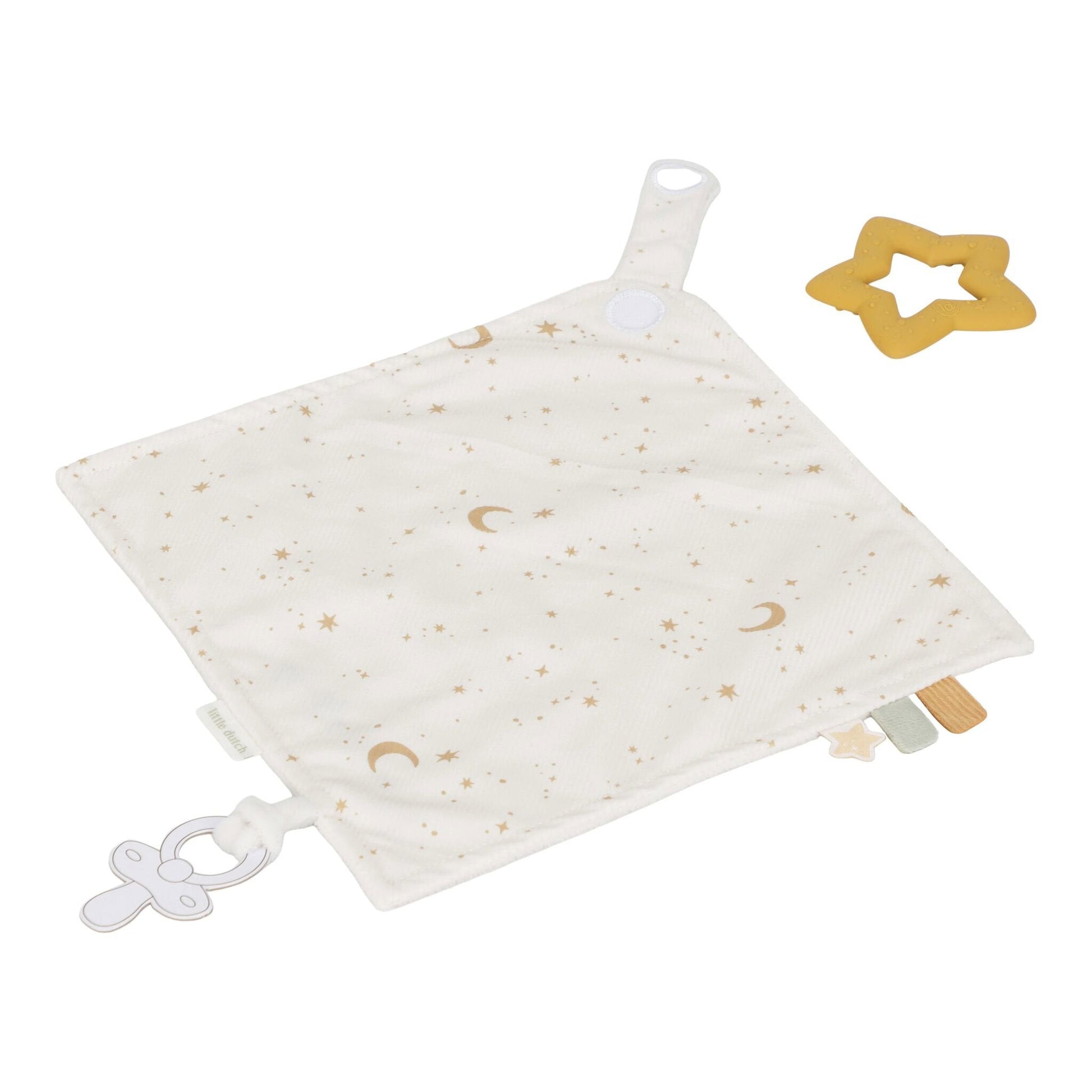 Schmusetuch mit Beißring abnehmbar - Newborn Naturals Little Dutch