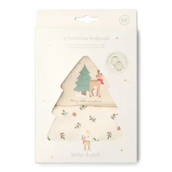 Little Dutch 2-pack Body langärmlich Little Christmas - Weihnachtsstrampler beige