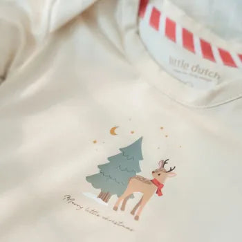 Little Dutch 2-pack Body langärmlich Little Christmas - Weihnachtsstrampler beige