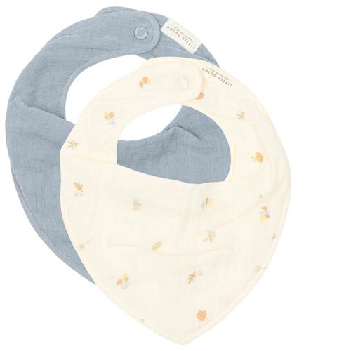 Little Dutch 2er Pack Bandana - Lätzchen - Weiss Blau- Forest Friends
